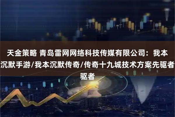 天金策略 青岛雷网网络科技传媒有限公司：我本沉默手游/我本沉默传奇/传奇十九城技术方案先驱者
